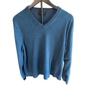 Banana Republic Men's Dark Teal V-Neck Premium Luxe Yarn Sweater Size XL